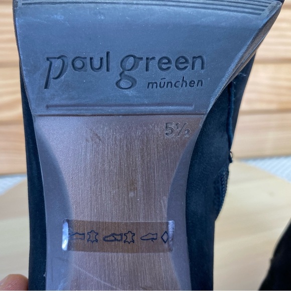 Paul Green Munchen Black Nubuck Leather Side Zip Ankle Boots High Heel Booties - Picture 13 of 13